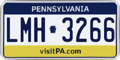 PA license plate LMH3266