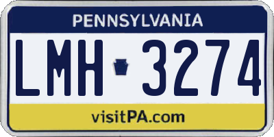 PA license plate LMH3274
