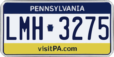 PA license plate LMH3275