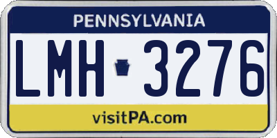 PA license plate LMH3276