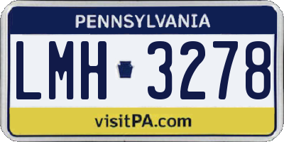 PA license plate LMH3278