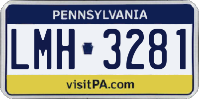 PA license plate LMH3281