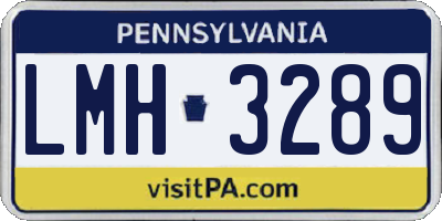 PA license plate LMH3289