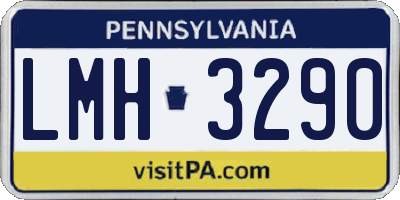 PA license plate LMH3290