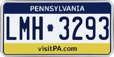 PA license plate LMH3293