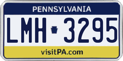 PA license plate LMH3295