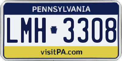 PA license plate LMH3308