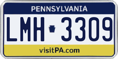 PA license plate LMH3309
