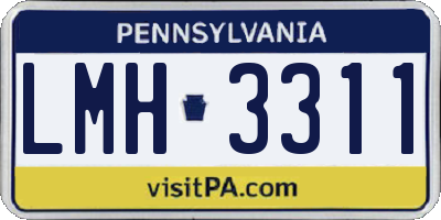 PA license plate LMH3311