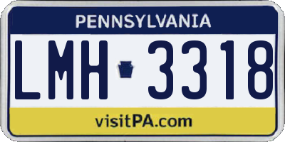 PA license plate LMH3318