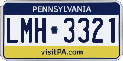 PA license plate LMH3321