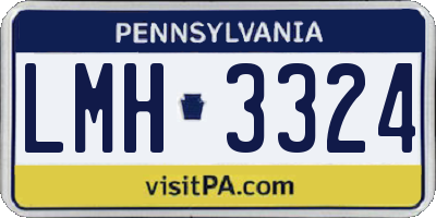 PA license plate LMH3324