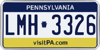 PA license plate LMH3326