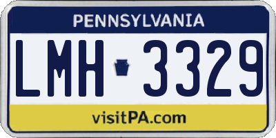 PA license plate LMH3329