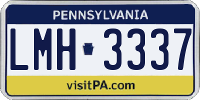 PA license plate LMH3337