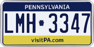 PA license plate LMH3347