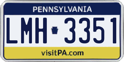 PA license plate LMH3351