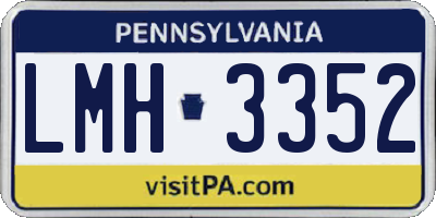 PA license plate LMH3352