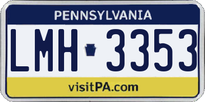 PA license plate LMH3353