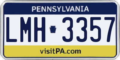 PA license plate LMH3357