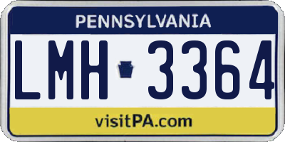 PA license plate LMH3364