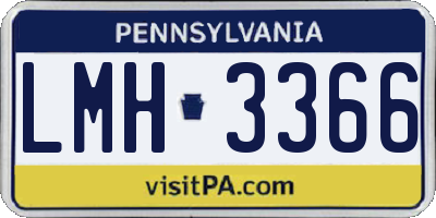PA license plate LMH3366