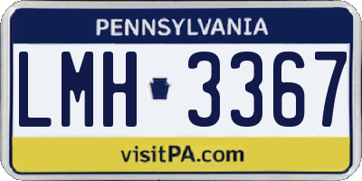 PA license plate LMH3367
