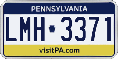 PA license plate LMH3371