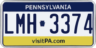 PA license plate LMH3374