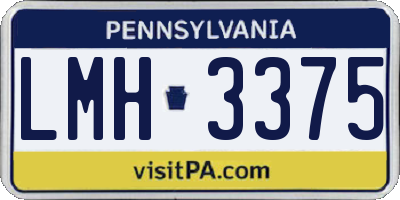 PA license plate LMH3375