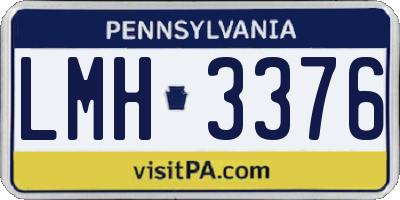 PA license plate LMH3376