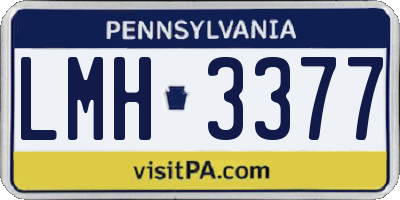 PA license plate LMH3377