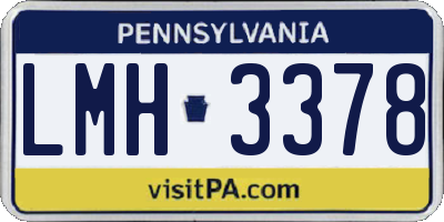 PA license plate LMH3378