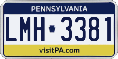 PA license plate LMH3381
