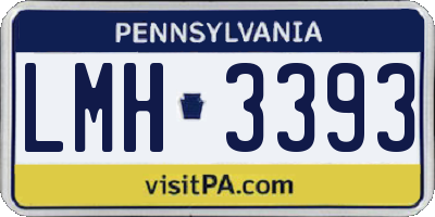 PA license plate LMH3393