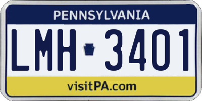 PA license plate LMH3401