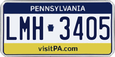 PA license plate LMH3405