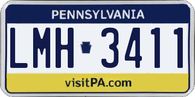 PA license plate LMH3411