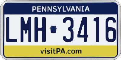 PA license plate LMH3416
