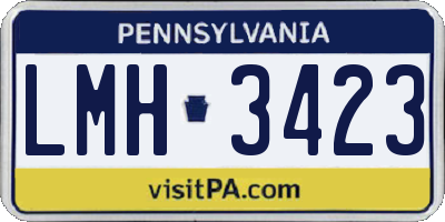 PA license plate LMH3423