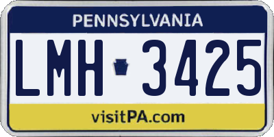 PA license plate LMH3425