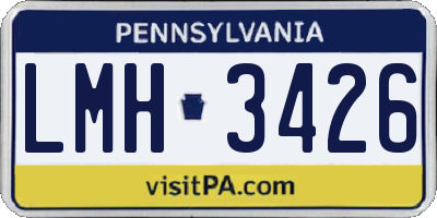 PA license plate LMH3426