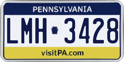PA license plate LMH3428