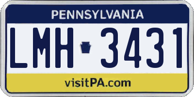 PA license plate LMH3431