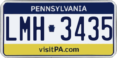 PA license plate LMH3435