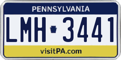 PA license plate LMH3441
