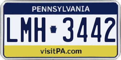 PA license plate LMH3442