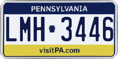 PA license plate LMH3446