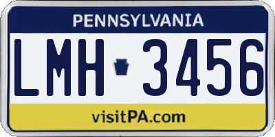 PA license plate LMH3456