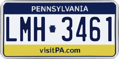 PA license plate LMH3461